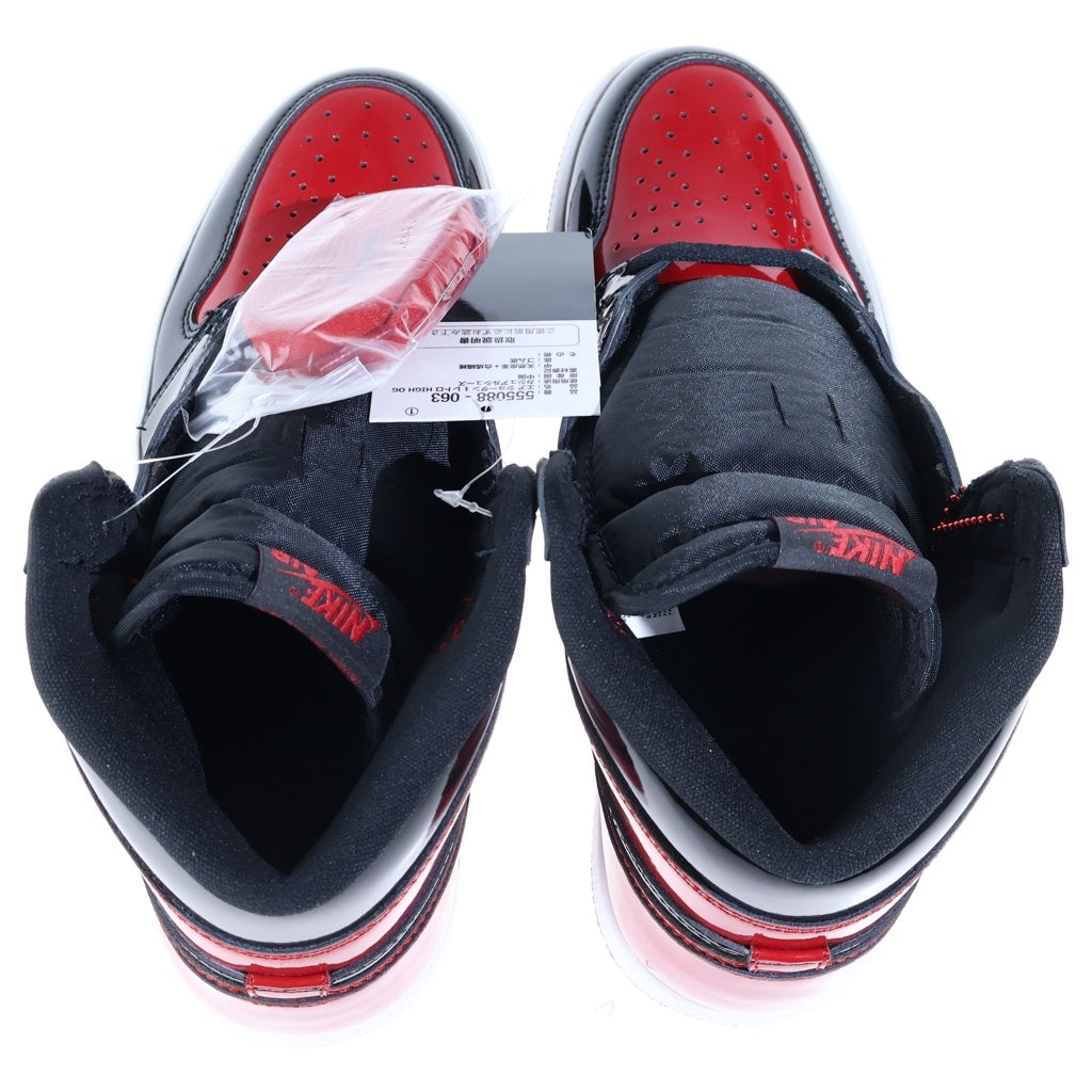 NIKE(ナイキ) AIR JORDAN 1 HIGH OG PATENT BRED 555088-063 エアジョーダン1 パテントブレッド レッド/ブラック US9.5/27.5cm