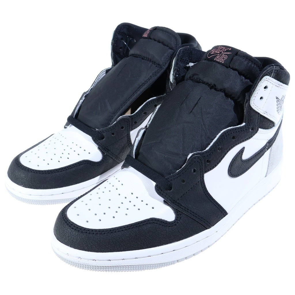 NIKE(ナイキ) AIR JORDAN 1 HIGH OG BLEACHED CORAL エアジョーダン1 ブリーチド コーラル ハイカットスニーカー ブラック/グレー US9.5/27.5cm 555088-108