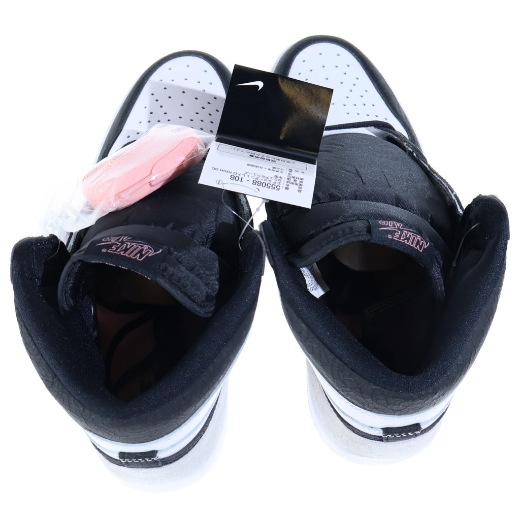 NIKE(ナイキ) AIR JORDAN 1 HIGH OG BLEACHED CORAL エアジョーダン1 ブリーチド コーラル ハイカットスニーカー ブラック/グレー US9.5/27.5cm 555088-108