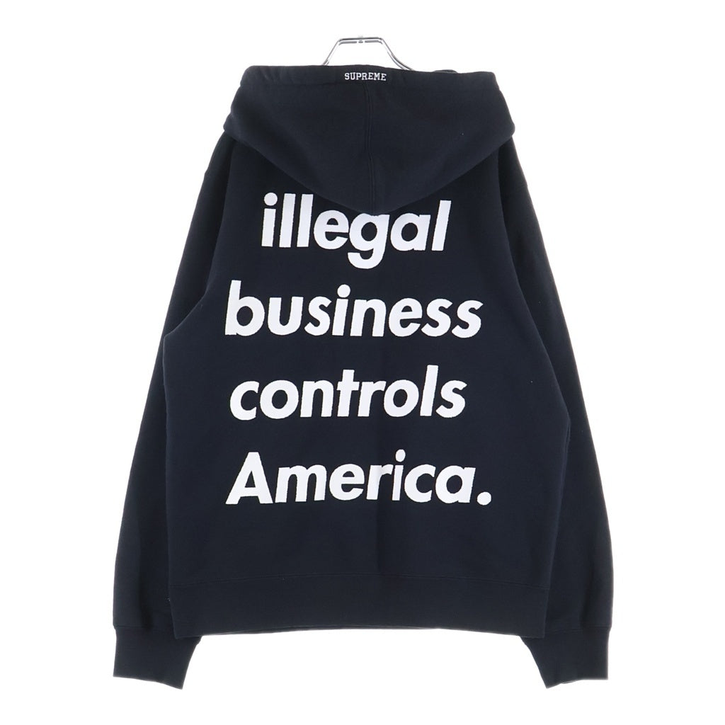 SUPREME(シュプリーム) 18SS Illegal Business Hooded Sweatshirt イリーガル ビジネス フーディッド スウェットシャツ プルオーバーパーカー ブラック