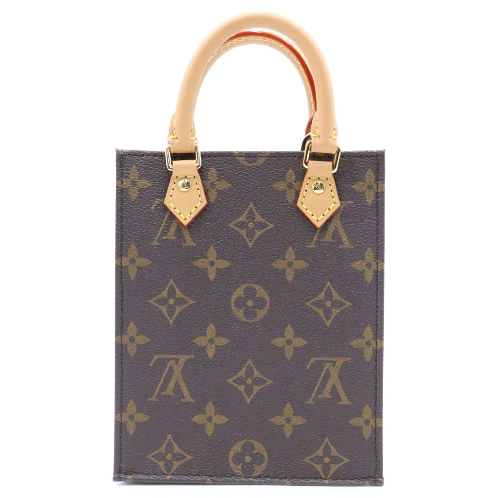 LOUIS VUITTON(ルイヴィトン) ヴィトン プティットサックプラ モノグラム 2WAYハンドバッグ ショルダーバッグ フォンショルダー ブラウン レザー×PVC M69442 ゴールド金具 レディース