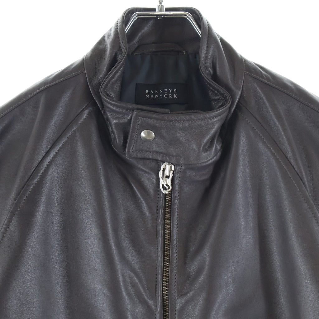 BARNEYS NEWYORK(バーニーズ ニューヨーク) シープレザー シングルライダースジャケット ブラウン 2055499