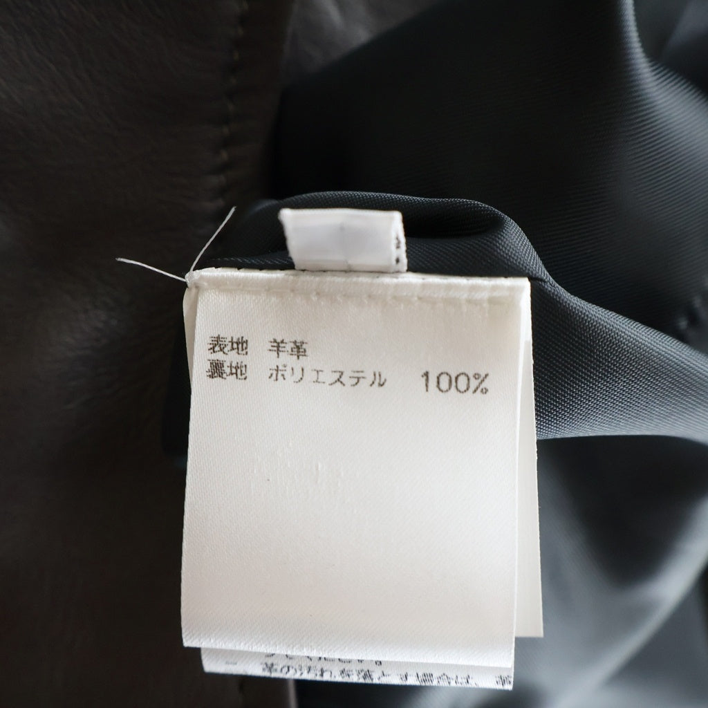 BARNEYS NEWYORK(バーニーズ ニューヨーク) シープレザー シングルライダースジャケット ブラウン 2055499