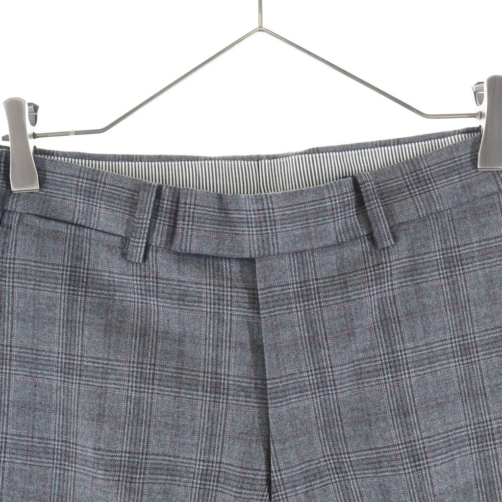 Casely-Hayford(ケイスリーヘイフォード) ピークドラペル 2B 裏地ドット チェック テーラードジャケット スラックスパンツ グレー