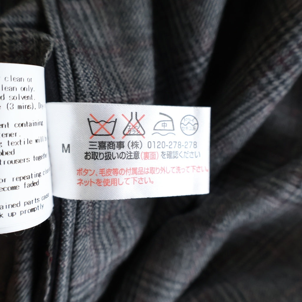 Casely-Hayford(ケイスリーヘイフォード) ピークドラペル 2B 裏地ドット チェック テーラードジャケット スラックスパンツ グレー