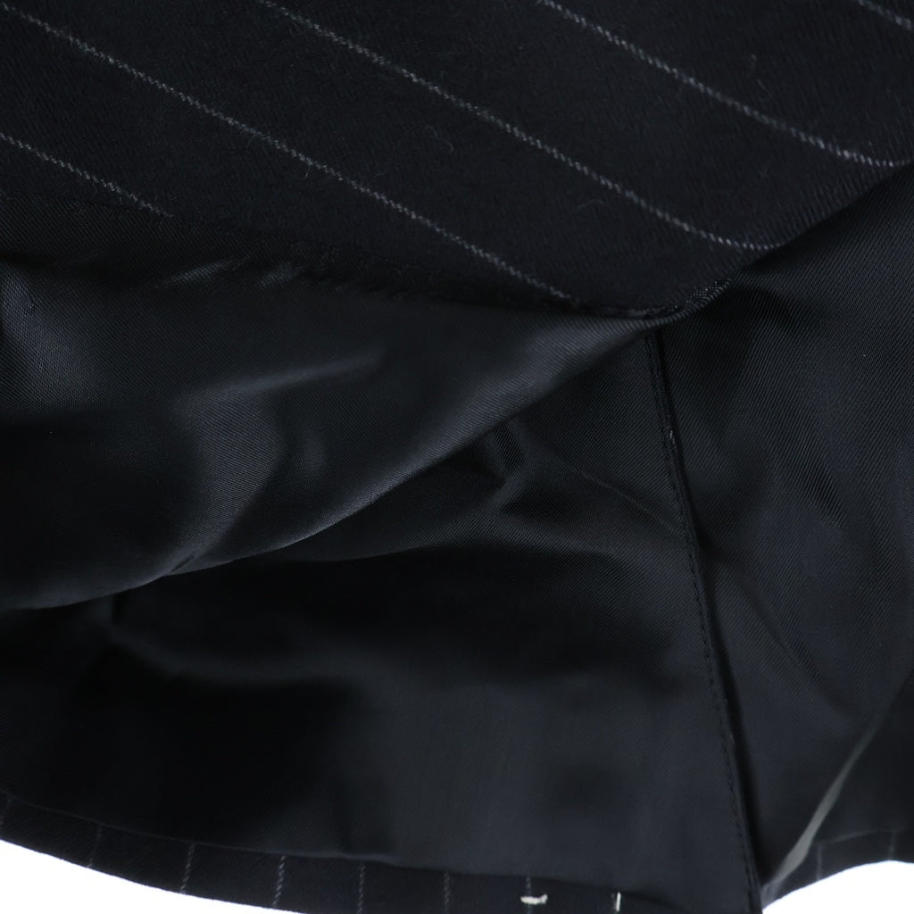 Alexander McQueen(アレキサンダーマックイーン) ピークドラペル 1B ストライプ カシミア混 ウール テーラードジャケット ブラック 273029