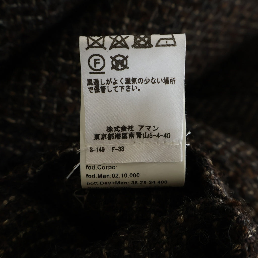 THE GIGI(ザ ジジ) ピークドラぺル 4B ダブル モヘア リネン混 ウール ジャケット ブラウン G039_400
