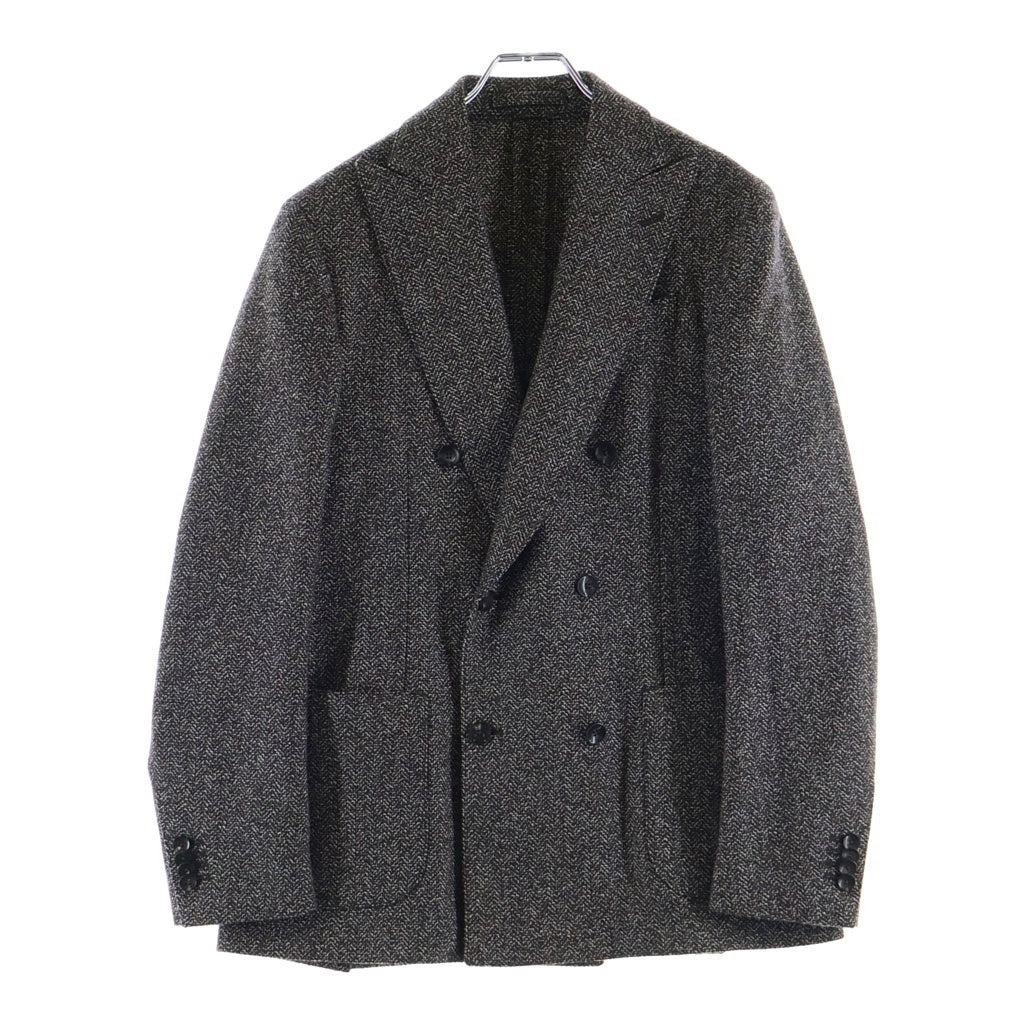 LARDINI(ラルディーニ) ピークドラペル 3B ウール テーラードジャケット ブラウン JJ906Q
