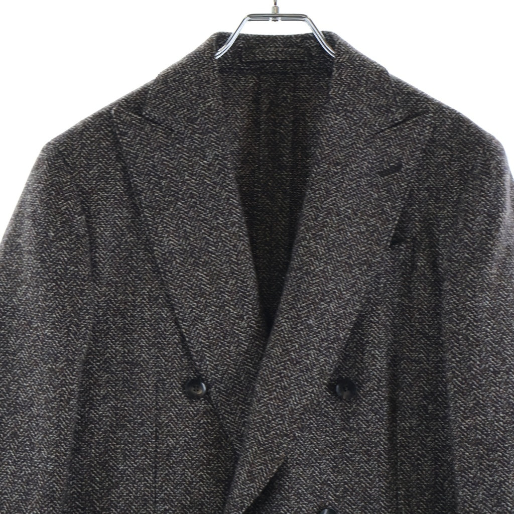 LARDINI(ラルディーニ) ピークドラペル 3B ウール テーラードジャケット ブラウン JJ906Q