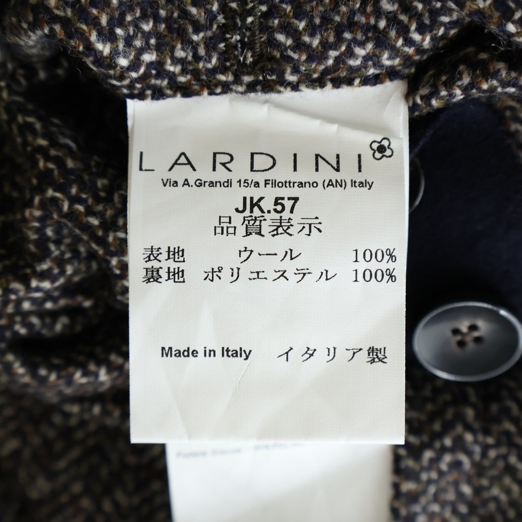 LARDINI(ラルディーニ) ピークドラペル 3B ウール テーラードジャケット ブラウン JJ906Q