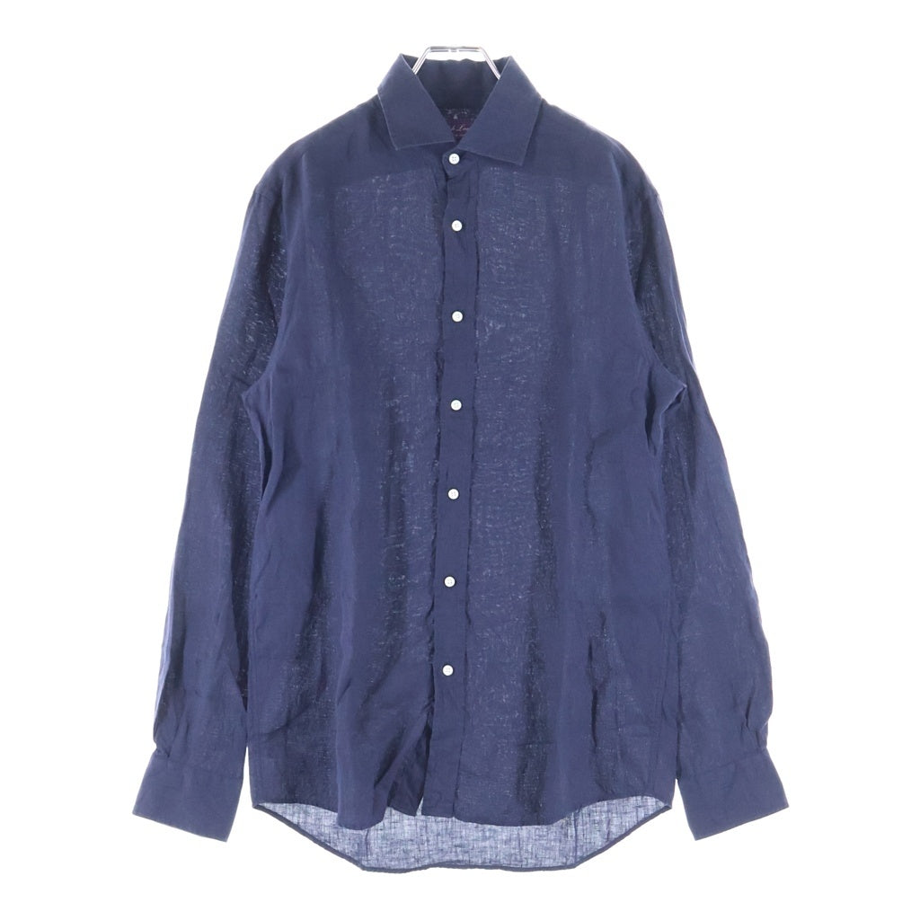 RALPH LAUREN PURPLE LABEL(ラルフローレン パープルレーベル) リネン 長袖シャツ ネイビー