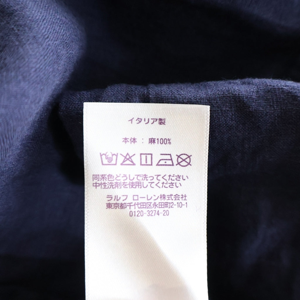 RALPH LAUREN PURPLE LABEL(ラルフローレン パープルレーベル) リネン 長袖シャツ ネイビー