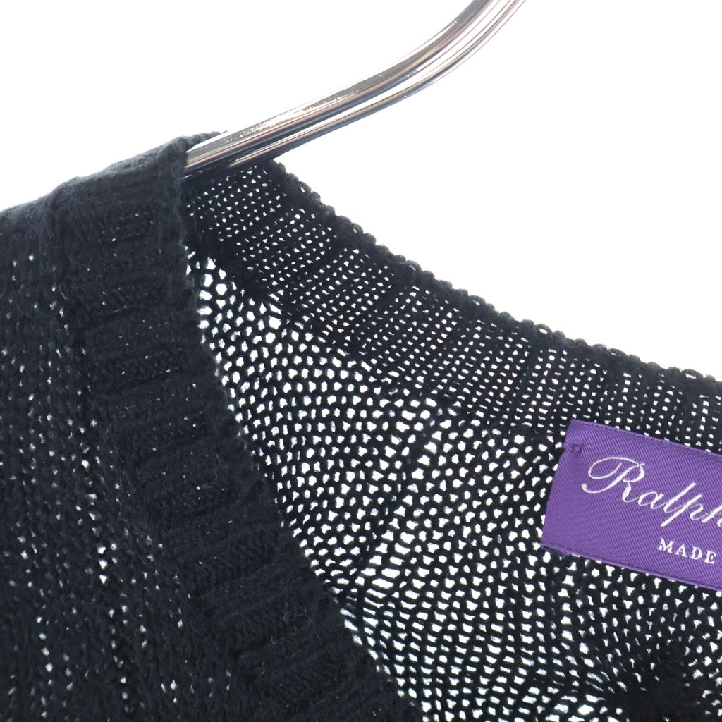 RALPH LAUREN PURPLE LABEL(ラルフローレン パープルレーベル) カシミア ケーブルニットセーター ブラック