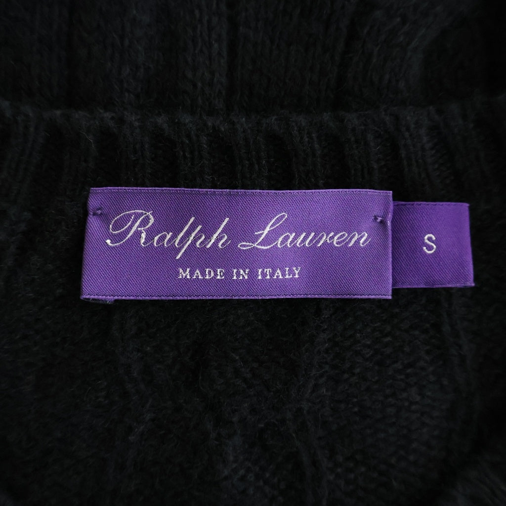 RALPH LAUREN PURPLE LABEL(ラルフローレン パープルレーベル) カシミア ケーブルニットセーター ブラック