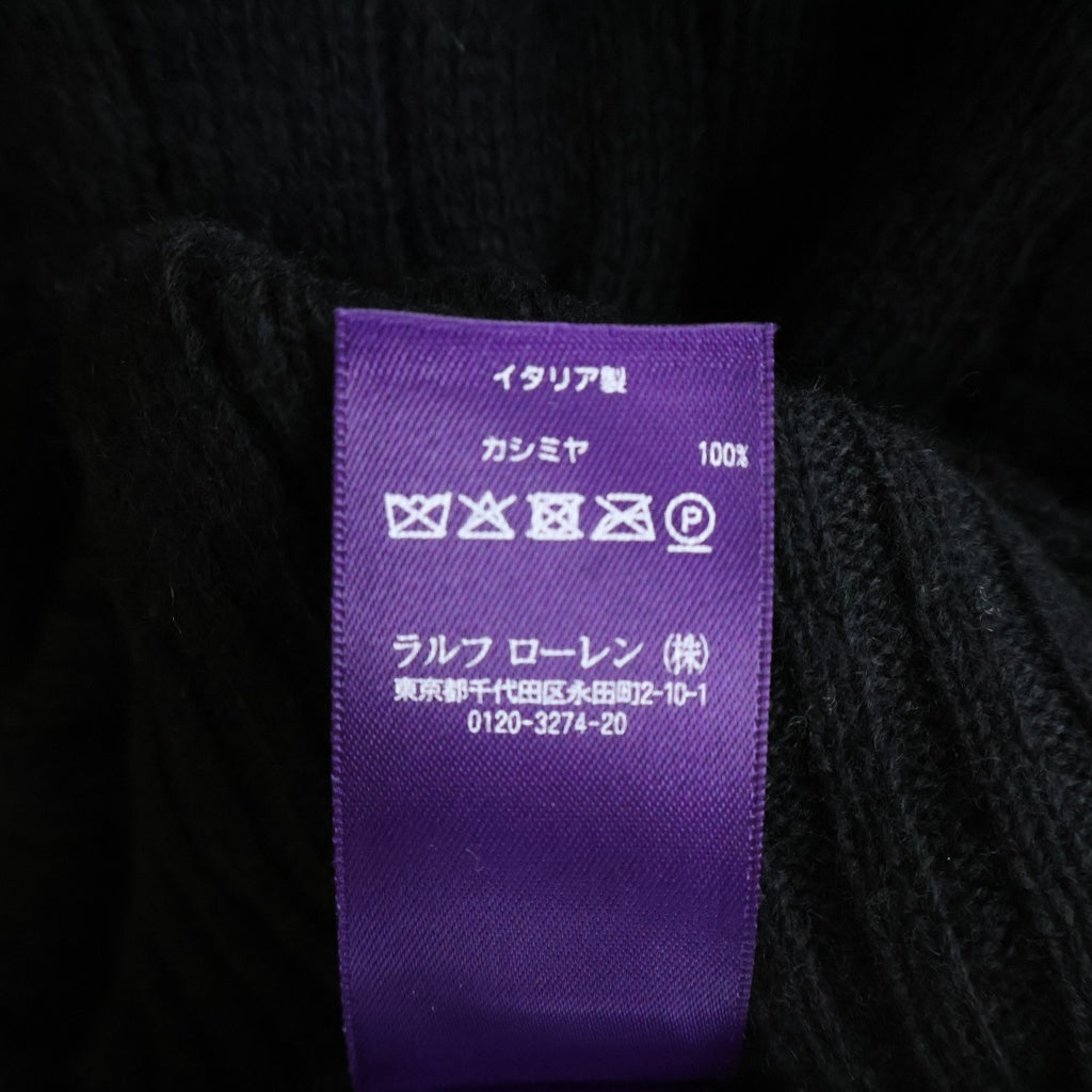 RALPH LAUREN PURPLE LABEL(ラルフローレン パープルレーベル) カシミア ケーブルニットセーター ブラック