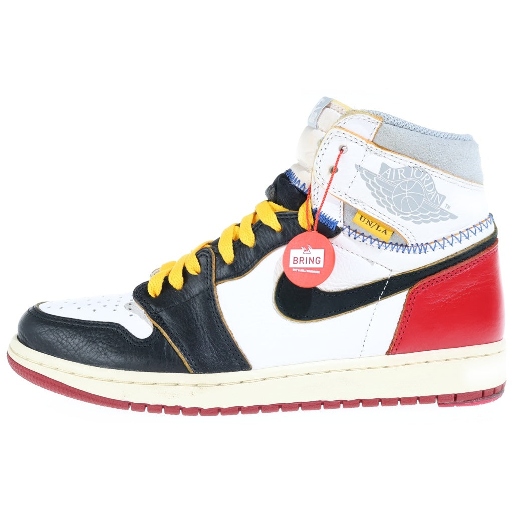 NIKE(ナイキ) ×UNION AIR JORDAN 1 RETRO HI NRG ユニオン エアジョーダン1 ハイカットスニーカー ブラック/レッド/ホワイト US10/28cm BV1300-106