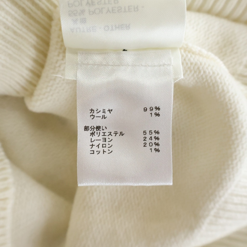 LOUIS VUITTON(ルイヴィトン) チェーンディテールロゴパッチカシミヤニット アイボリー #XS RW222W FZ3 FNKL36 レディース