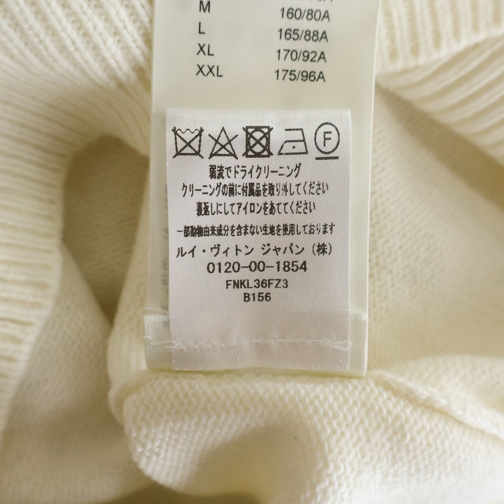 LOUIS VUITTON(ルイヴィトン) チェーンディテールロゴパッチカシミヤニット アイボリー #XS RW222W FZ3 FNKL36 レディース