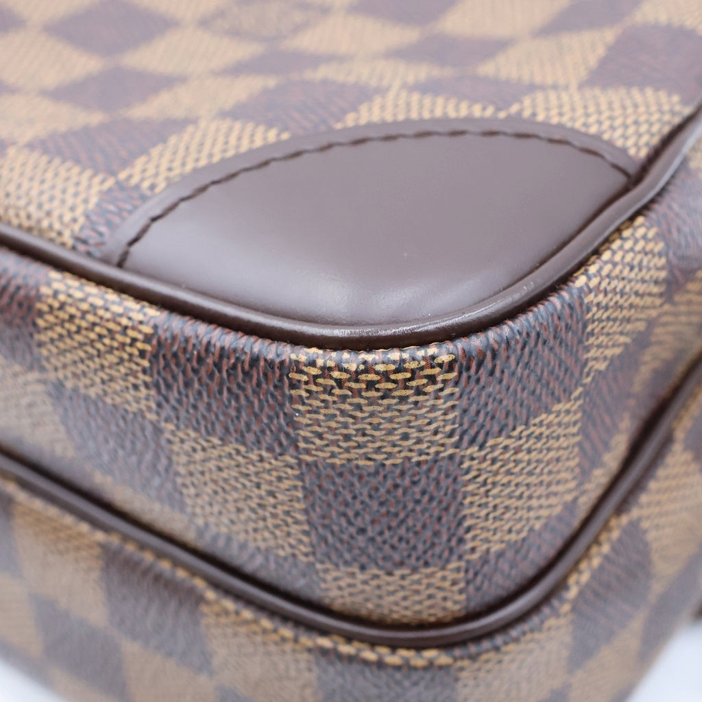 LOUIS VUITTON(ルイヴィトン) ダミエ アマゾン ショルダーバッグ ミニバッグ ブラウン レザー×PVC N48074 ゴールド金具 レディース