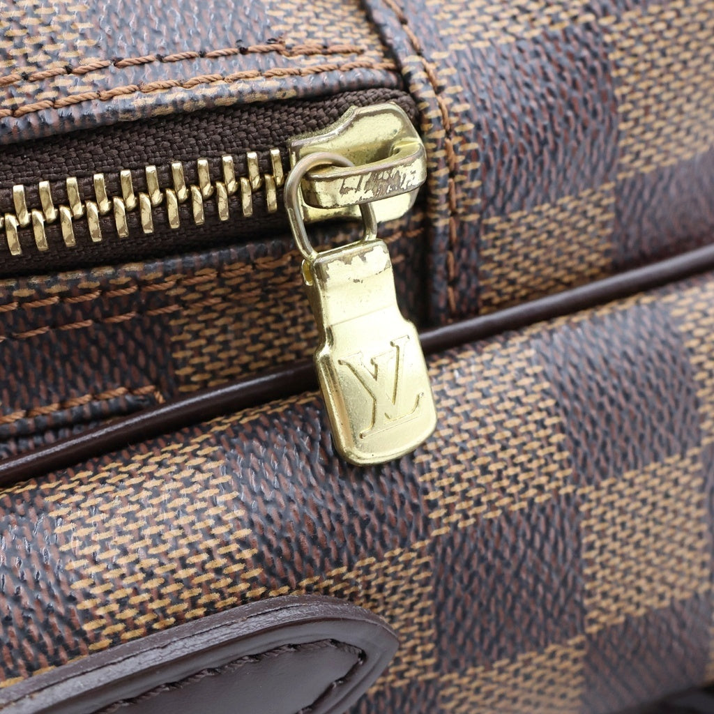 LOUIS VUITTON(ルイヴィトン) ダミエ アマゾン ショルダーバッグ ミニバッグ ブラウン レザー×PVC N48074 ゴールド金具 レディース