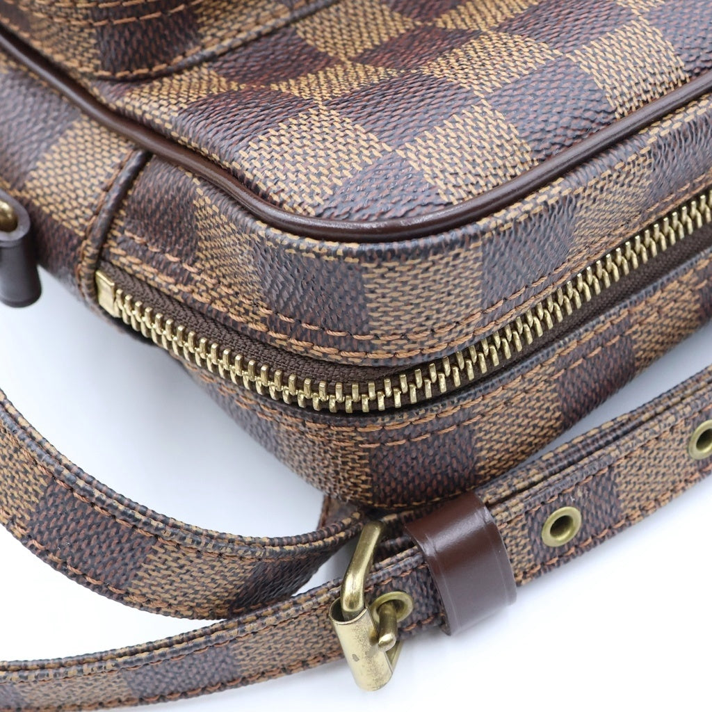 LOUIS VUITTON(ルイヴィトン) ダミエ アマゾン ショルダーバッグ ミニバッグ ブラウン レザー×PVC N48074 ゴールド金具 レディース