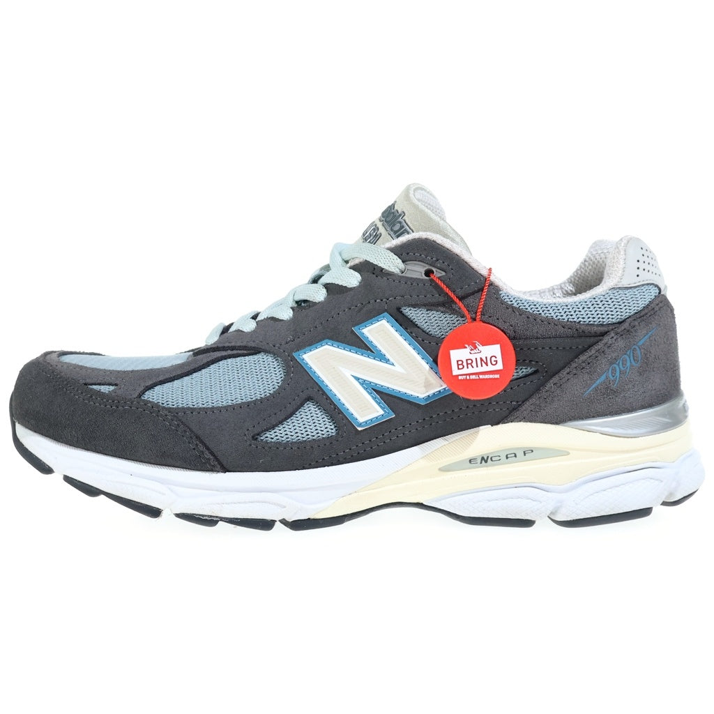 New Balance(ニューバランス) ×KITH 990V3 STEEL BLUE キス スティール ブルー スエード メッシュ ローカットスニーカー ブラウン/ライトブルー US10/28cm M990KS3