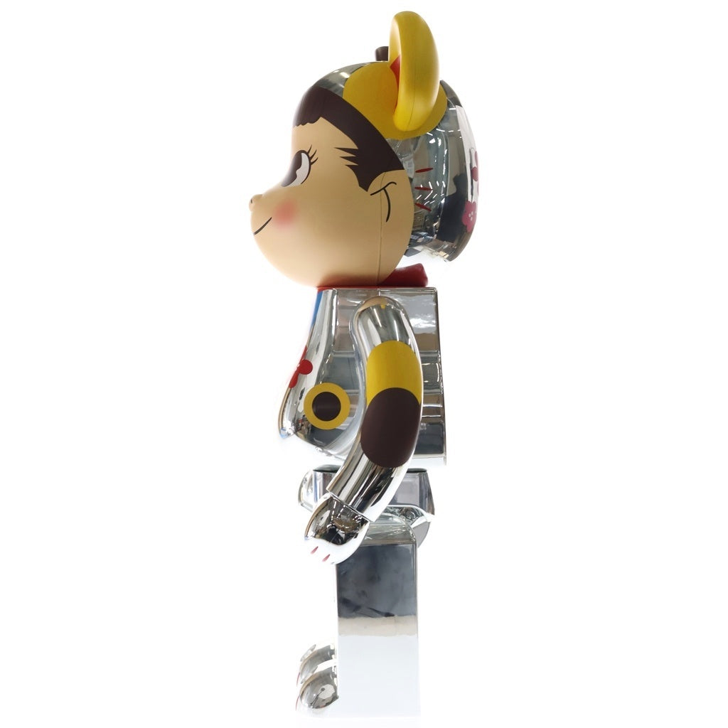 BE@RBRICK(ベアブリック) ×不二家 ペコちゃん 招き猫 福銀メッキ 1000% フィギュア 人形 シルバー 箱
