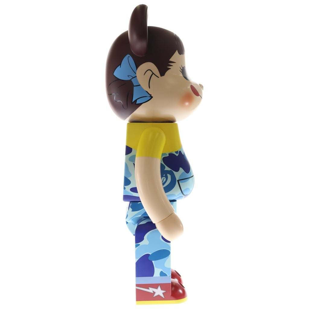 BE@RBRICK(ベアブリック) ×BAPE ×不二家 ABC CAMO PEKO BLUE ベイプ ペコちゃん カモフラ柄 ベアブリック 1000% フィギュア 人形 ブルー 箱