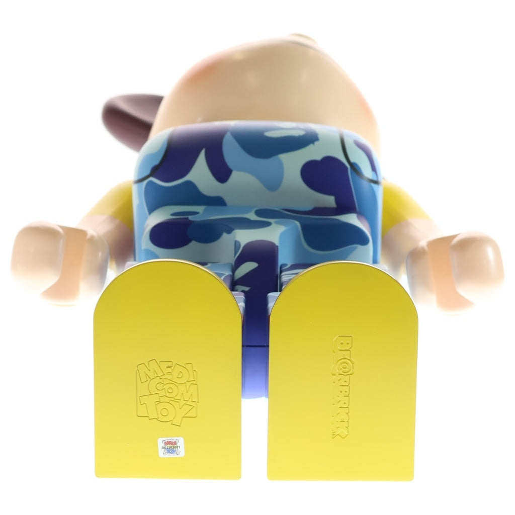 BE@RBRICK(ベアブリック) ×BAPE ×不二家 ABC CAMO PEKO BLUE ベイプ ペコちゃん カモフラ柄 ベアブリック 1000% フィギュア 人形 ブルー 箱