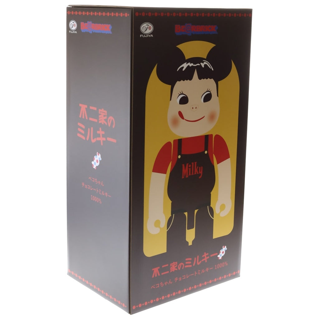 BE@RBRICK(ベアブリック) ×不二家 ペコちゃん チョコレートミルキー 1000% フィギュア 人形 ブラウン 箱
