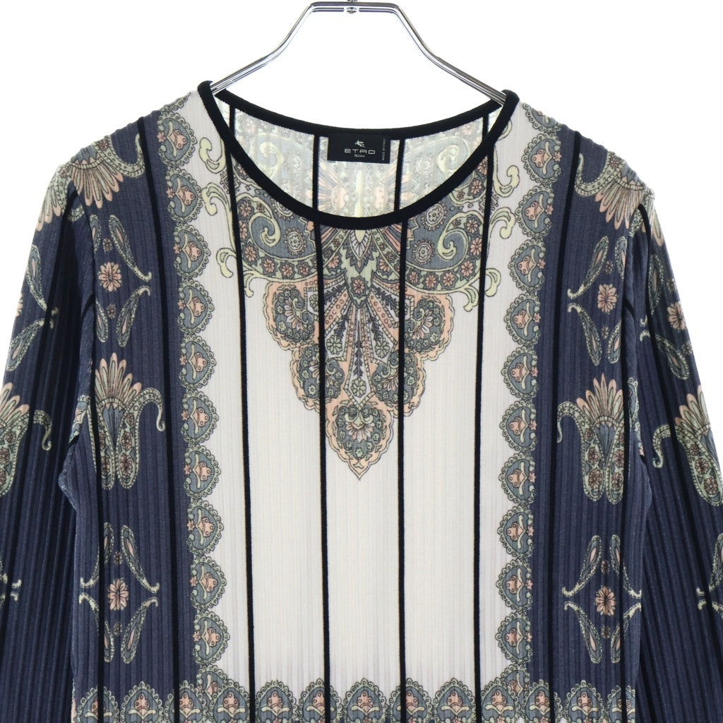 ETRO(エトロ) ペイズリー総柄プリーツ 長袖ロングワンピース マルチカラー #40 レディース