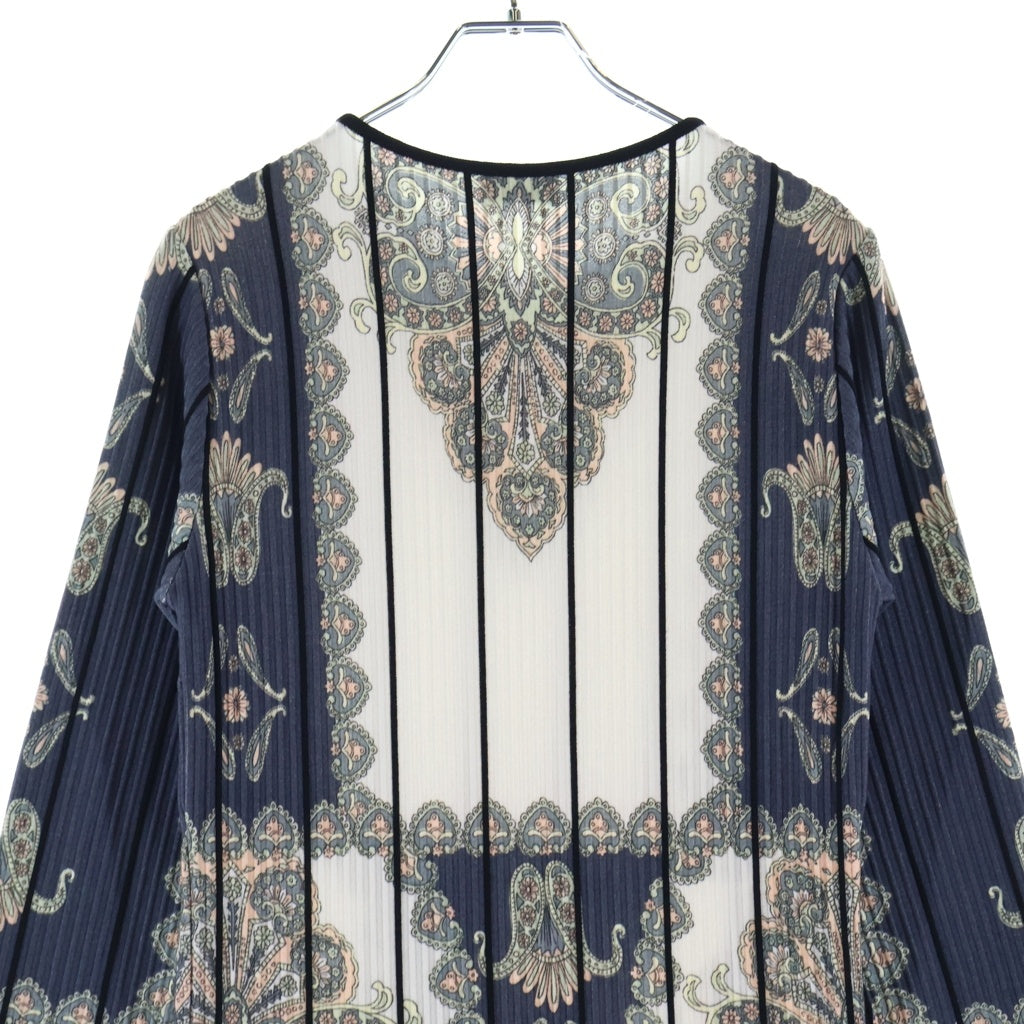 ETRO(エトロ) ペイズリー総柄プリーツ 長袖ロングワンピース マルチカラー #40 レディース