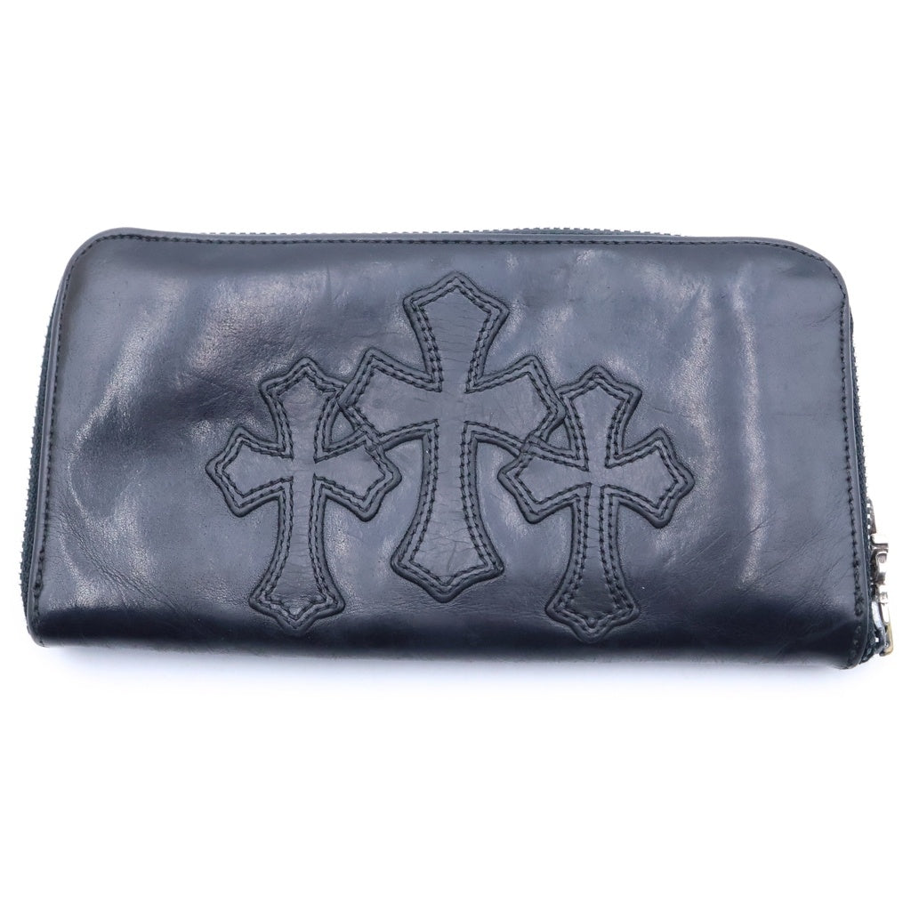 CHROME HEARTS(クロムハーツ) REC F ZIP 3クロス ラウンドジップレザーウォレット