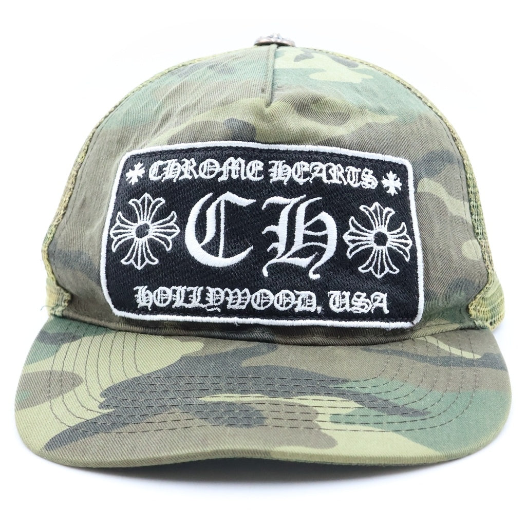 CHROME HEARTS(クロムハーツ) TRUCKER CAP トラッカーキャップ CHパッチ クロスボール カモフラ メッシュ帽子 カーキ