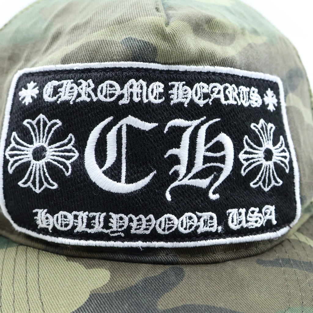 CHROME HEARTS(クロムハーツ) TRUCKER CAP トラッカーキャップ CHパッチ クロスボール カモフラ メッシュ帽子 カーキ