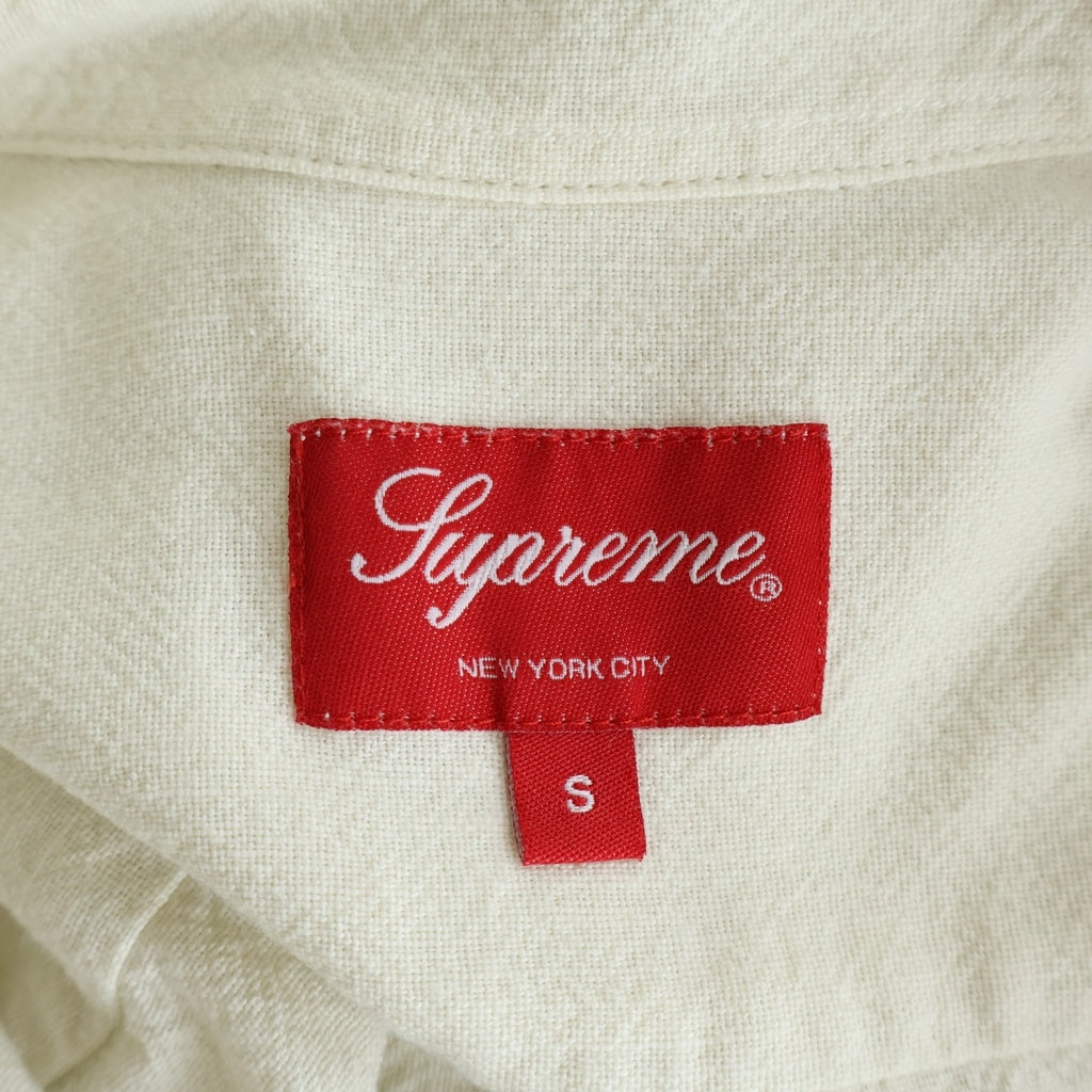 SUPREME(シュプリーム) 23SS Needlepoint S/S Shirt ニードルポイント バラ刺繍 半袖シャツ アイボリー