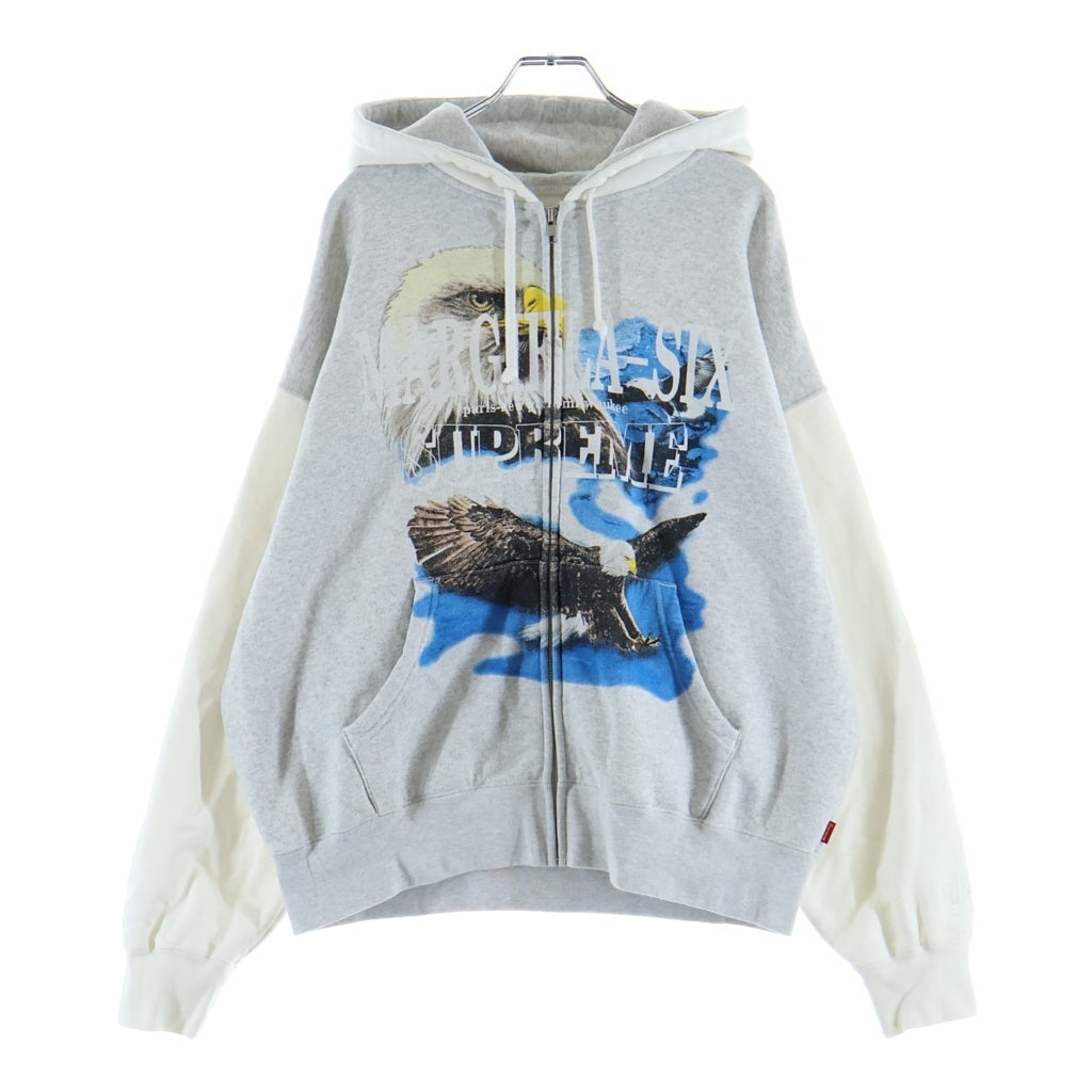 SUPREME(シュプリーム) 26SS ×MM6 Maison Margiela Eagle Zip Up Hooded Sweatshirt メゾンマルジェラ イーグル ジップアップ スウェット プルオーバーパーカー グレー