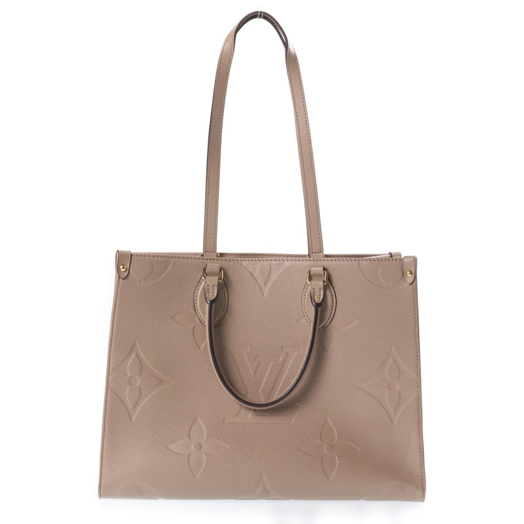 LOUIS VUITTON(ルイヴィトン) モノグラムアンプラント オンザゴーMM トートバッグ ベージュ レザー RFID M45607 レディース