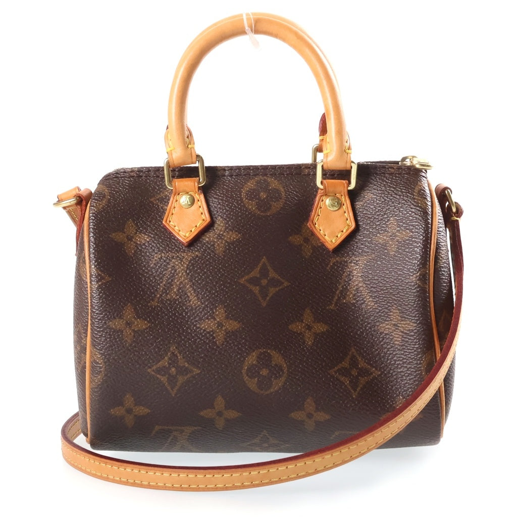 LOUIS VUITTON(ルイヴィトン) モノグラム ナノ・スピーディ 2wayショルダーバッグ ハンドバッグ ブラウン PVCレザー M81085 レディース