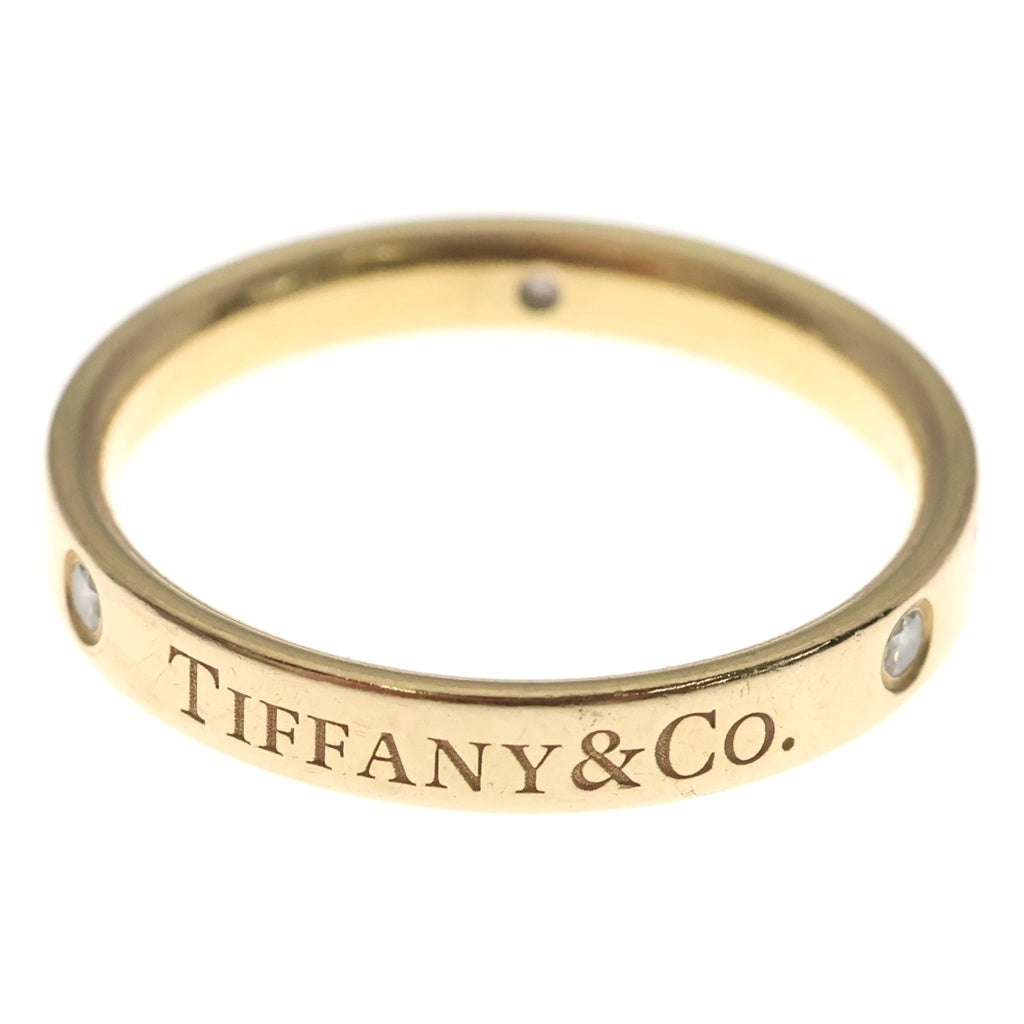 TIFFANY & Co.(ティファニー) フラットバンド 3P ダイヤモンド リング 指輪 イエローゴールド