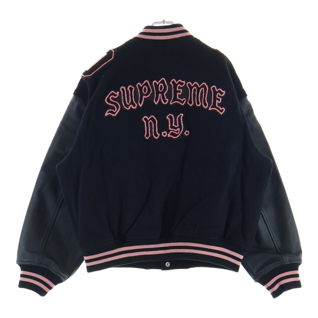 SUPREME(シュプリーム) 26AW Captains Varsity Jacket キャプテンズ バーシティジャケット ブルゾン ブラック/ピンク