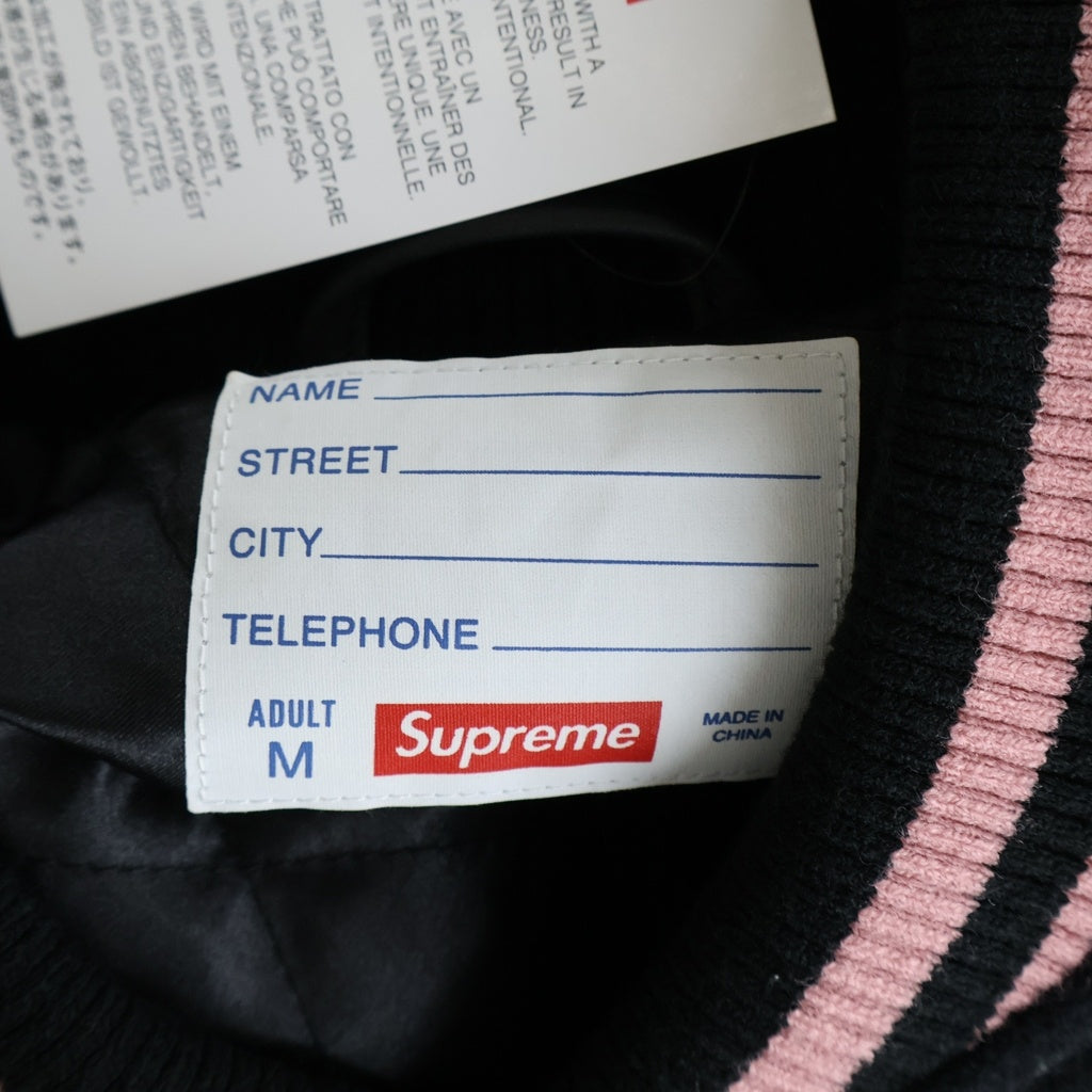SUPREME(シュプリーム) 26AW Captains Varsity Jacket キャプテンズ バーシティジャケット ブルゾン ブラック/ピンク