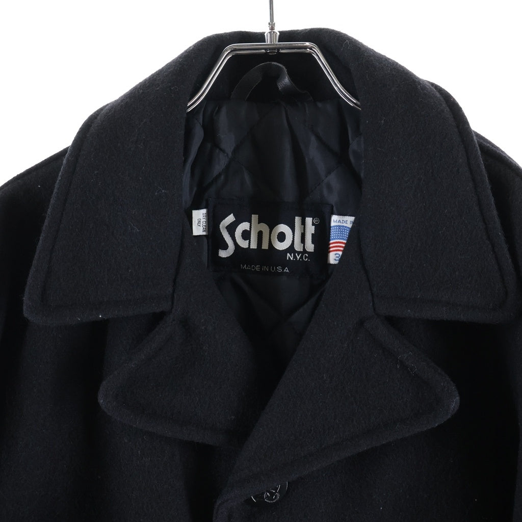 SCHOTT(ショット) ウール ピーコート ジャケット ブラック