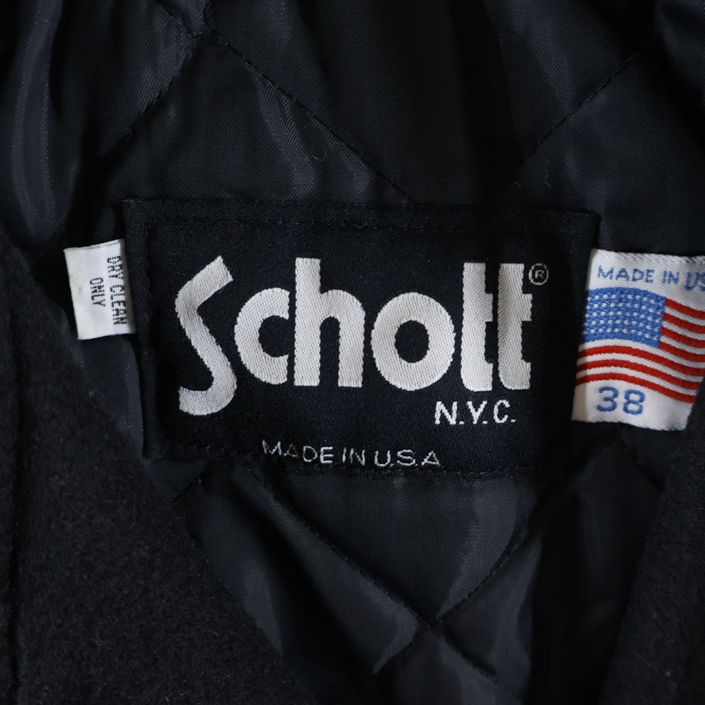SCHOTT(ショット) ウール ピーコート ジャケット ブラック