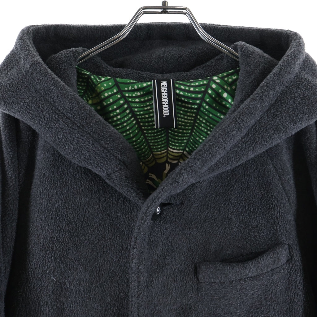 NEIGHBORHOOD(ネイバーフッド) 21AW CHINO ER-COAT フリース ボア フード ロングコート ジャケット ブラック/グリーン 212YTNH-JKM03