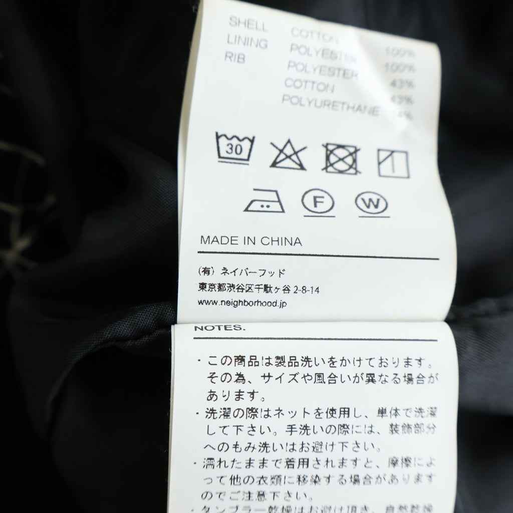NEIGHBORHOOD(ネイバーフッド) 23SS SPIDERWEB WORK JACKET スパイダーウェブ コットンウェザー ワークジャケット ブラック 231TSNH-JKM09