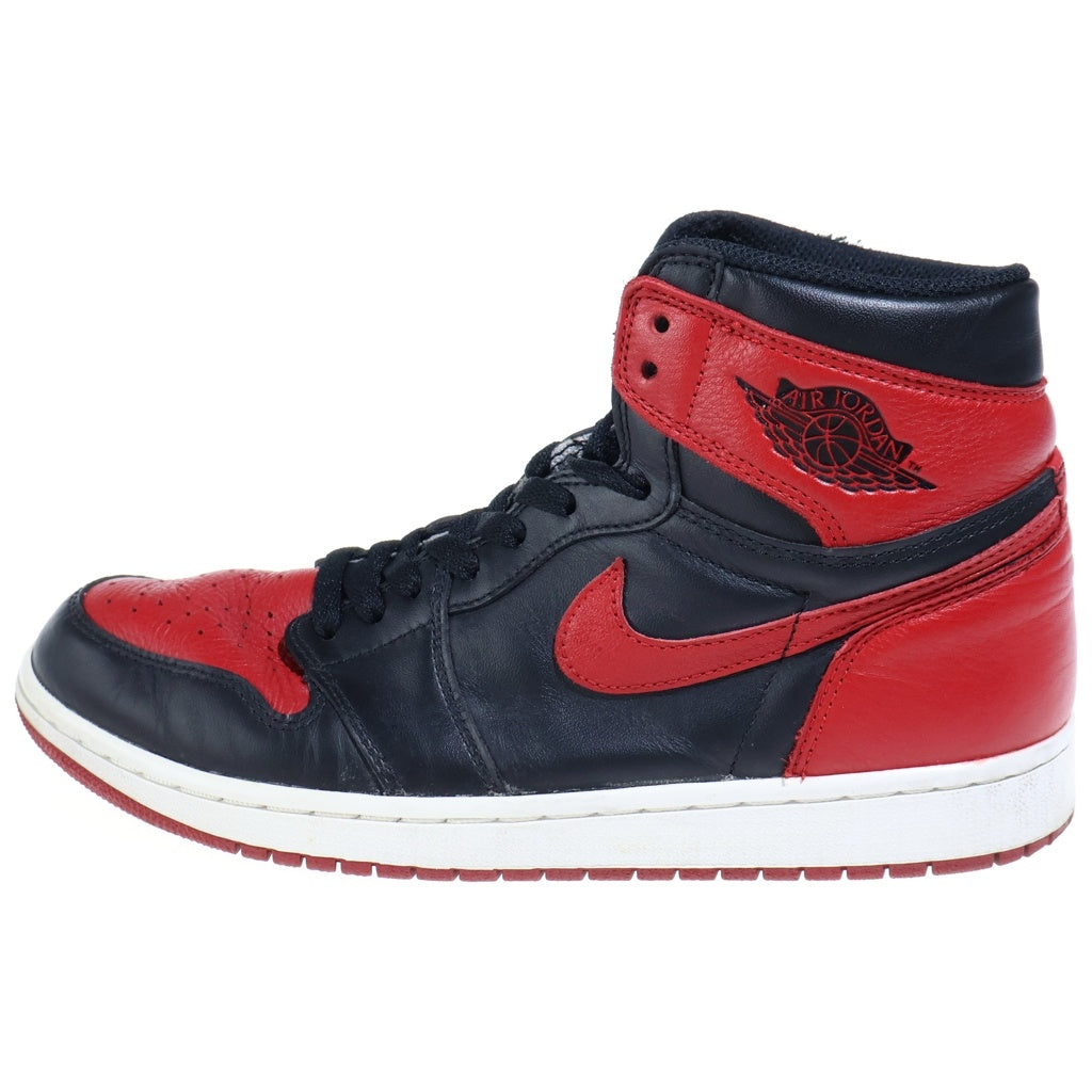 NIKE(ナイキ) AIR JORDAN 1 RETRO HIGH OG BRED BANNED エアジョーダン1 レトロ ブレッド バンド ハイカットスニーカー ブラック/レッド US9.5/27.5cm 555088-001