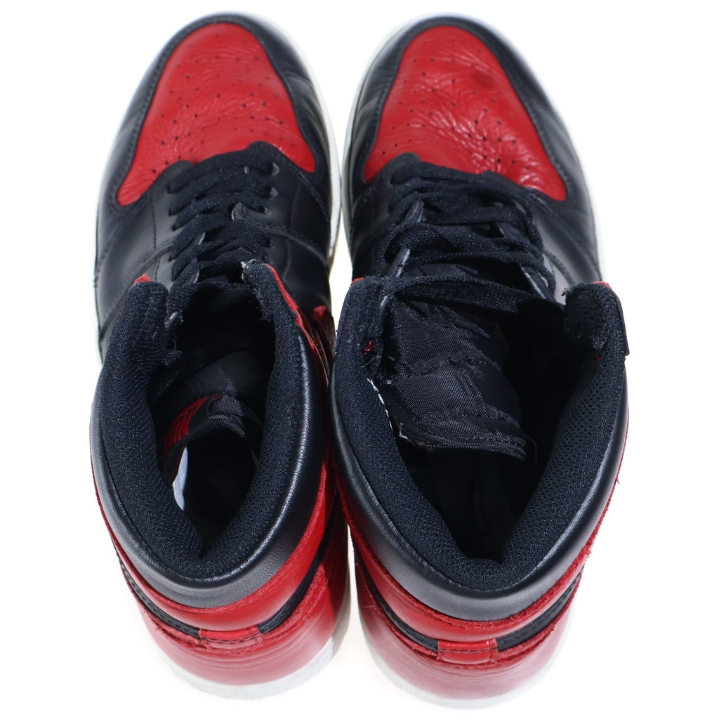NIKE(ナイキ) AIR JORDAN 1 RETRO HIGH OG BRED BANNED エアジョーダン1 レトロ ブレッド バンド ハイカットスニーカー ブラック/レッド US9.5/27.5cm 555088-001