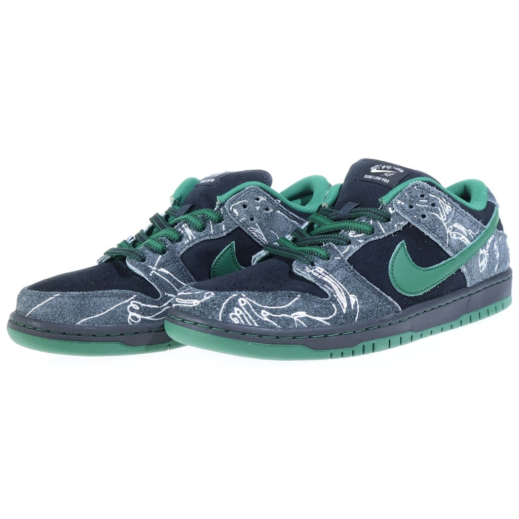 NIKE SB(ナイキエスビー) ×THERE SKATEBOARDS DUNK LOW PRO ゼアスケートボード ダンク ローカットスニーカー ブラック/グリーン US9.5/27.5cm HF7743-001