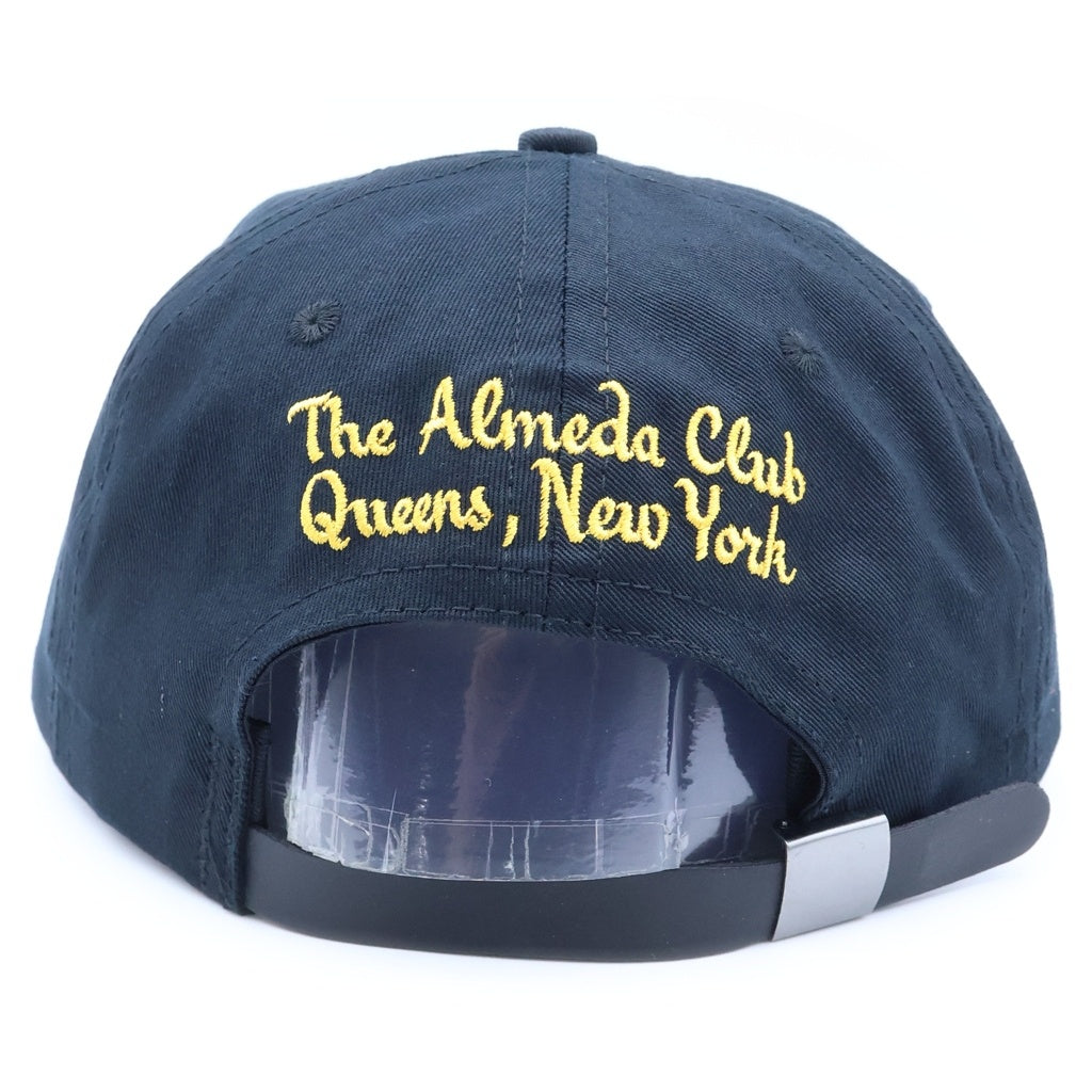 The Almeda Club(アルメダクラブ) NY BASEBALL CAP USA製 ロゴエンブロイダリーデザイン 6パネル ベースボールキャップ ブラック